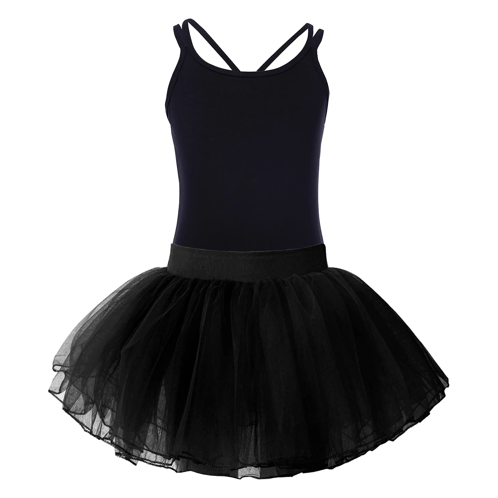 Children Clothes Sets for Dancing Competition Clothes Kids Girls Bodysuits Gymnastics Leotards with Tutu Skirt Ballet Dancewear