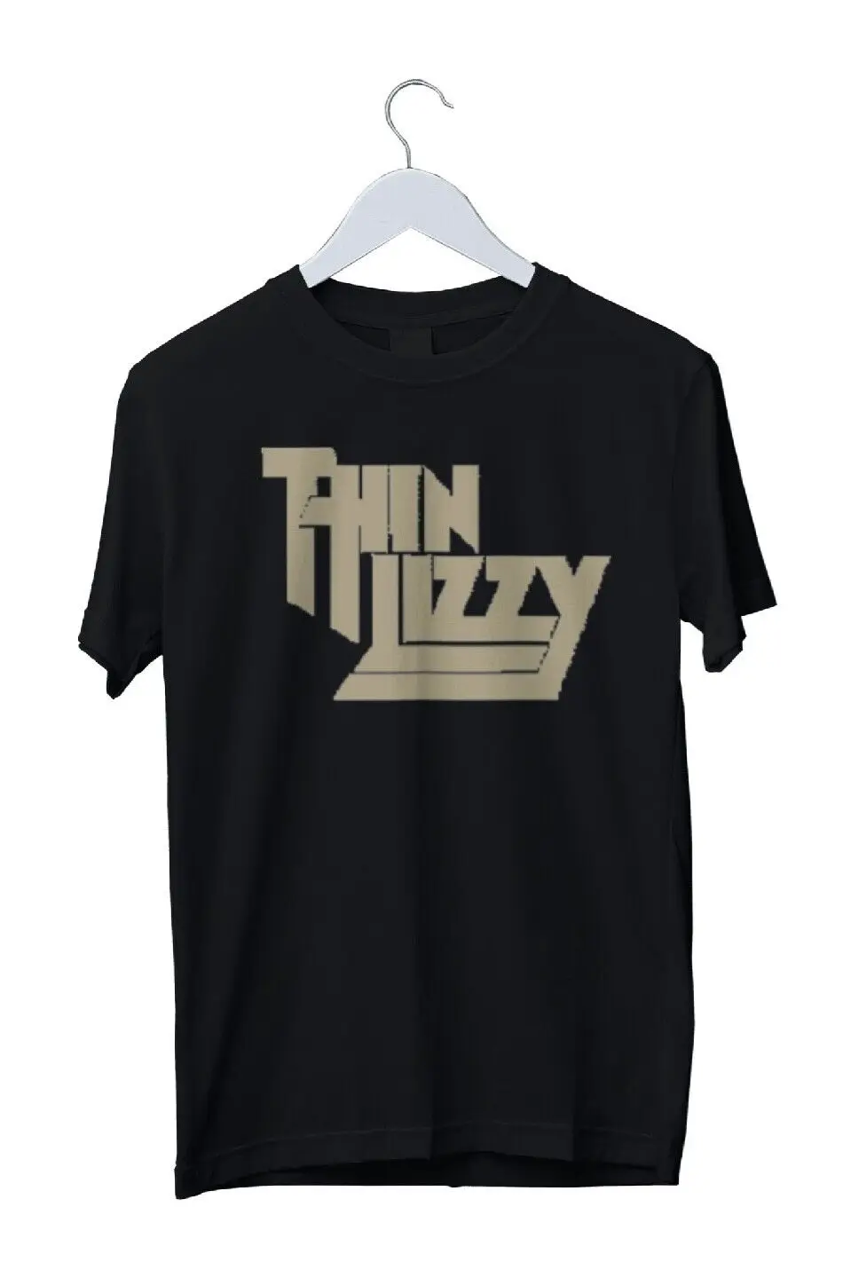 

THIN LIZZY Men's Large Black T Shirt Classic Rock Band Print Logo