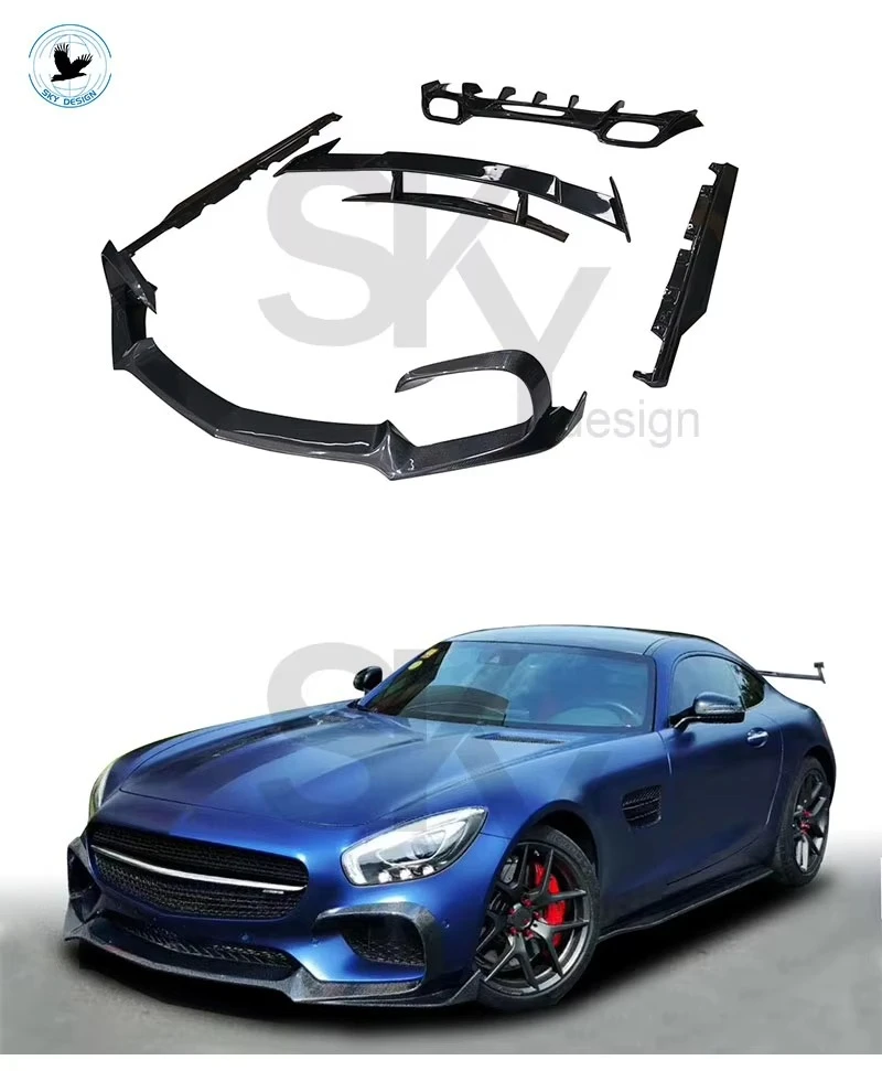 Vacuum Carbon Fiber Body Kit for  GT Gts Gtc Car Front Lip Side Skirts Rear Diffuser Spoiler Wing Bodykit