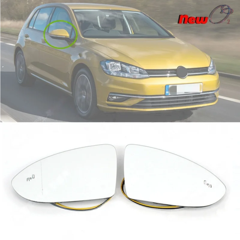 

Left and right side heated blind spot lens rearview mirror lens For Volkswagen VW Golf 7 MK7 / MK7.5 2014 2015 2016 2017-2020