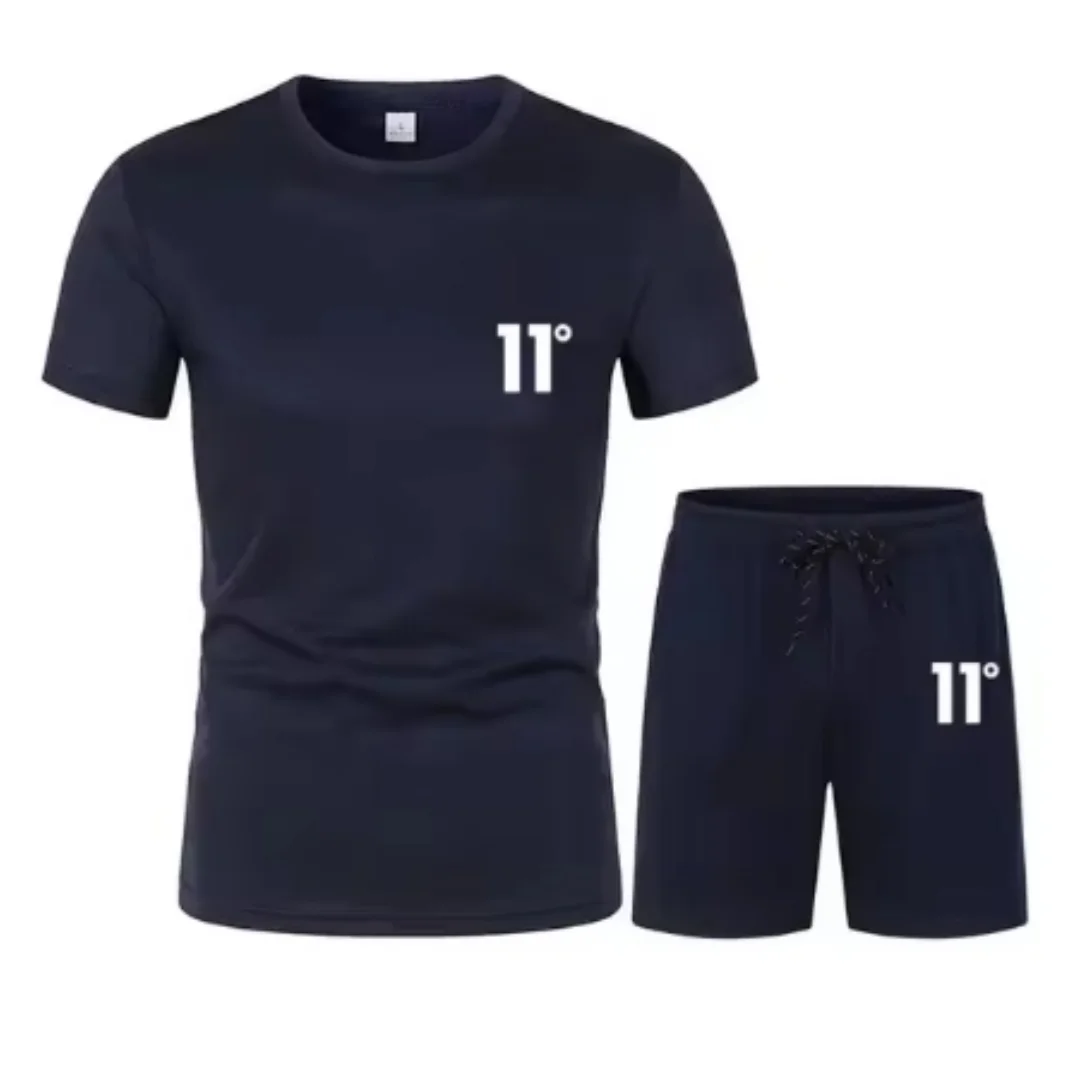 Ensemble T-shirt à manches courtes pour hommes; vêtements de sport de course d'été; ensemble deux pièces de fitness pour course du matin ; mode d'été