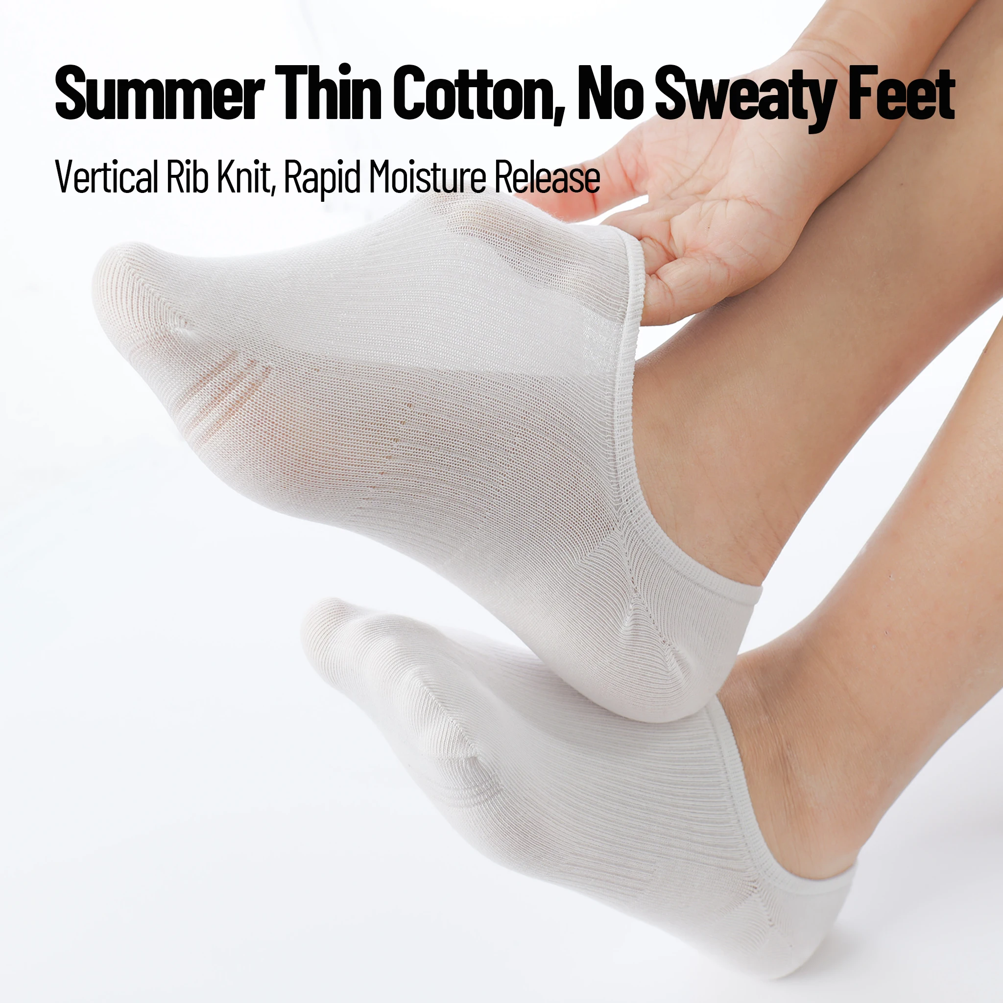 Kids Cotton No Show Socks Seamless Toe Non-Fluorescent Anti-Slip Silicone Grips Hypoallergenic Sensitive Skin Boys Girls School