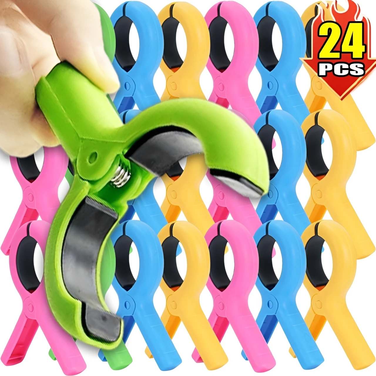 8/24x prendedores de roupa de plástico à prova de vento grandes clipes de toalha de praia para cadeiras de cruzeiro de piscina de praia com molas fortes estacas de secagem de lavanderia