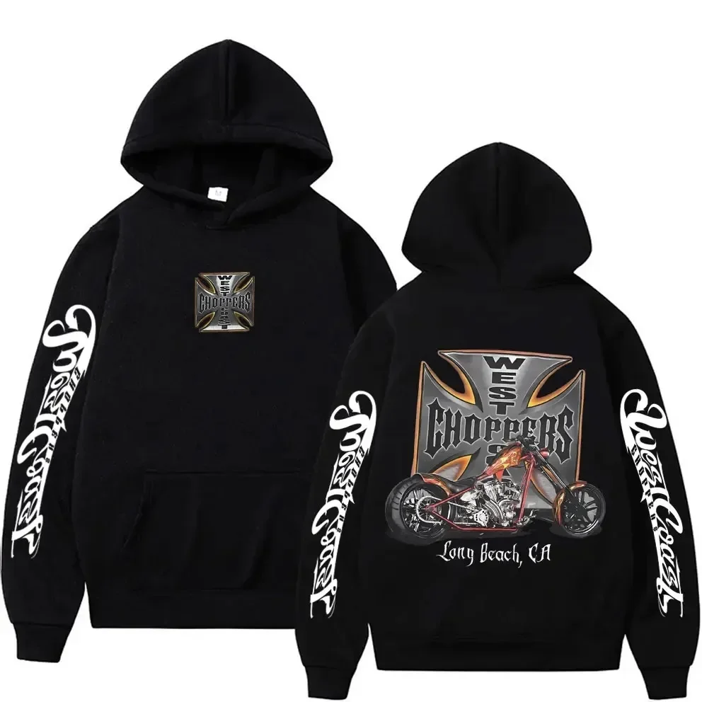 

West Coast Chopper Logo Graphic Hoodie Male Vintage Streetwear Men Women Long Sleeve Oversized Sweatshirt Men's Gothic Hoodies