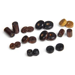 Natural Cylindrical Sandalwood Wood Beads Black Coffee Color Wooden Bead Spacer Loose Beads For Jewelry Making  DIY Accessories