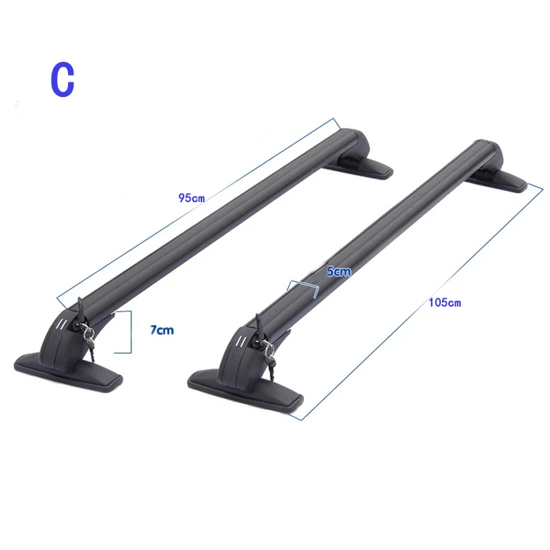 1 paar met slot universele voertuig autodak montage rack rail bar zwart aluminium bagagedrager top autorek modificatie onderdeel