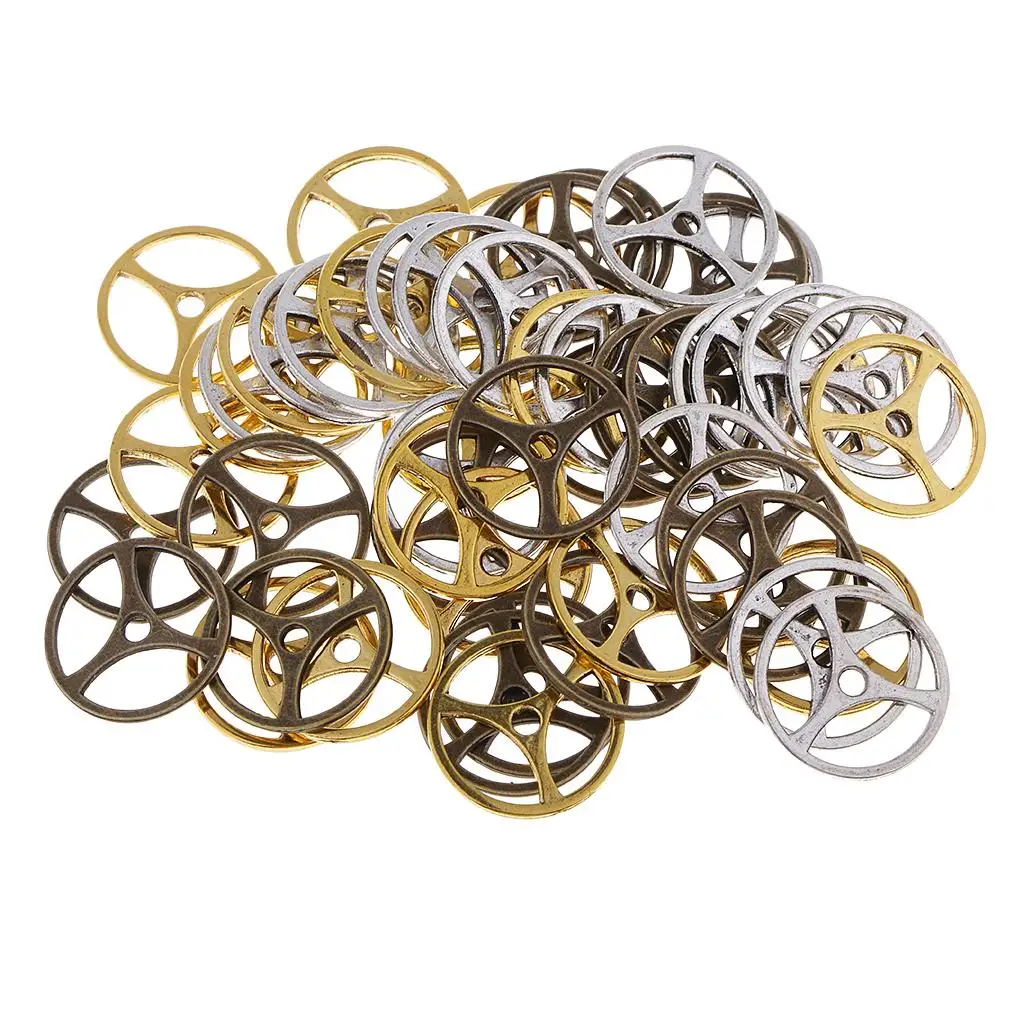 50 Pieces Steampunk Gears Charms Clock Wheel Gear for Jewelry Making