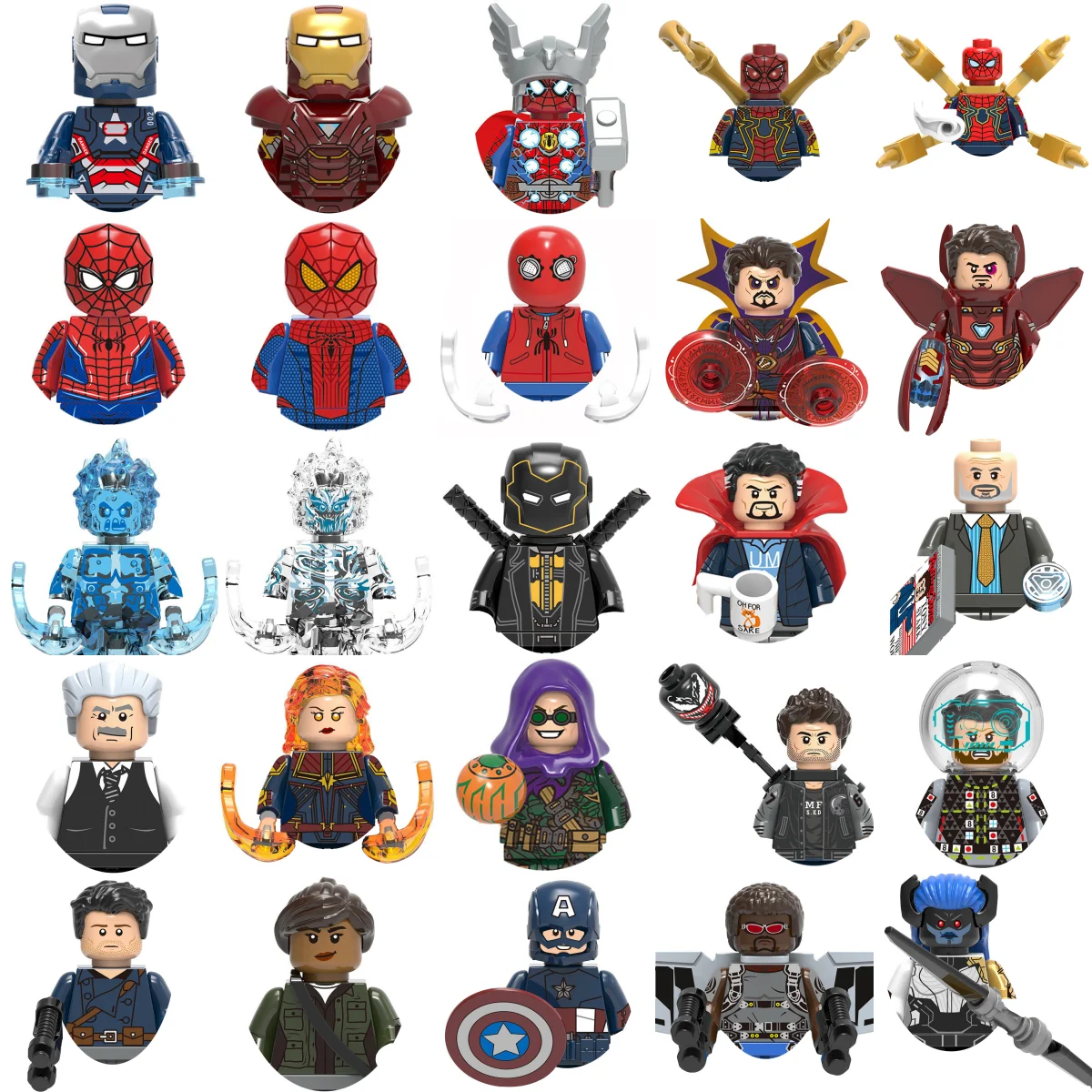 1001 Marvel Captain America Spider-Man Doctor Building Bricks Brick toy Mini doll Children's birthday toy gift surprise