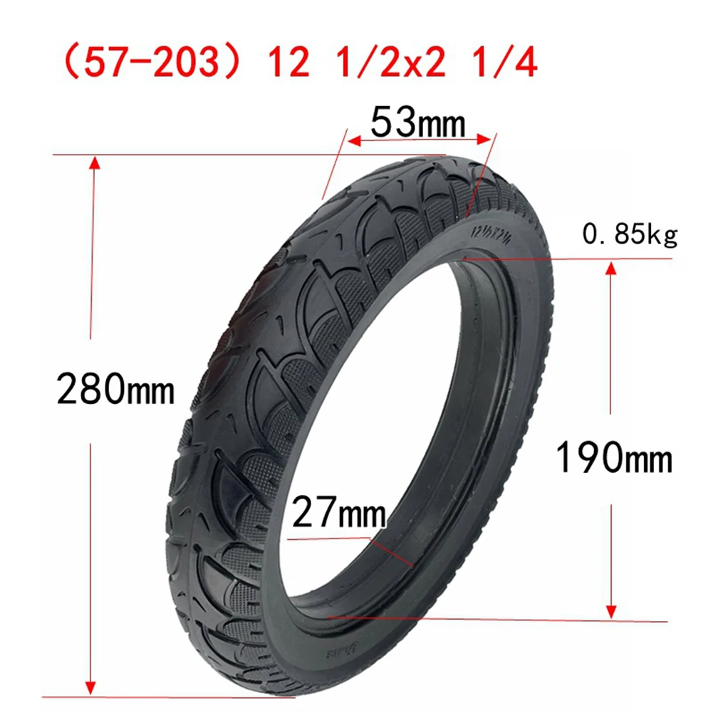 0     12 Inch Solid Tyre 12 1/2x2 1/4(57-203) For E-Bike Scooter 12.5x2.125 Tire Non Pneumatic Tyre Electric Vehicle Scooter