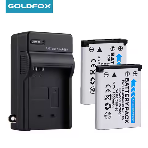 1500mAh Li-40B Li-42B EN-EL10 Battery and Charger for Olympus Li 40B 42B, Nikon EN EL10, FinePix XP70 XP60 XP50 T550