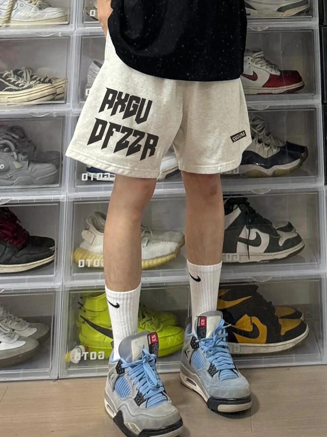 Breathable Straight Leg Men's Sport orts Fitn Baskeall Five-Quarter Casual Pants American Trend Summer Versatile orts