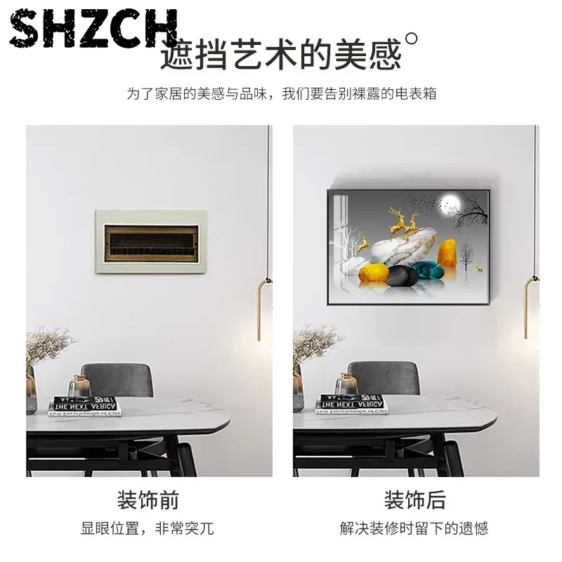 No-Drill Wall Decor - Scenic Electric Meter Box Cover Art for Power Switch & Distribution Box Concealment