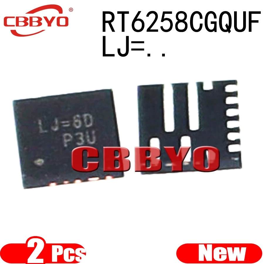 (2piece)100% New RT6258CGQUF RT6258CG RT6258C For Code: LJ=.. QFN-12 Chipset