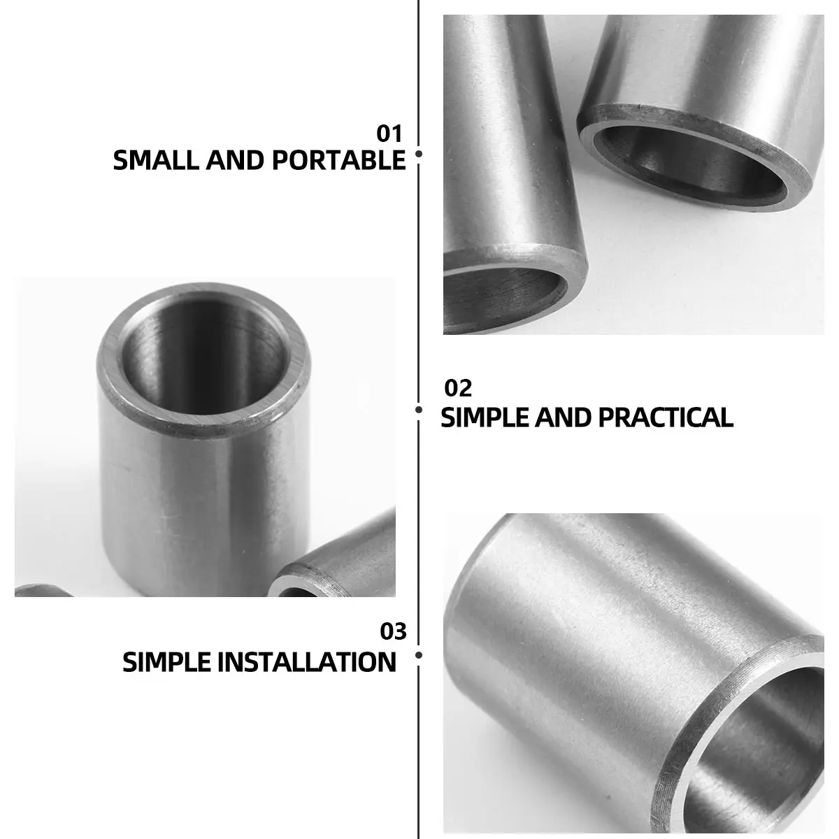 

3pcs Steel Bushing Sleeve Bearing Guide Friction Wear Resistance CNC Machine Tools Mechanical Engineering Bushing Self