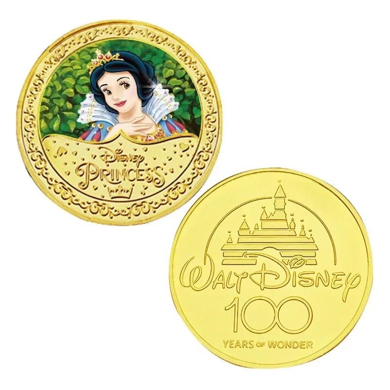 Disney Princess biancaneve moneta commemorativa nuovo stile personaggio dei cartoni animati collezione fortunata monete regalo di compleanno giocattolo