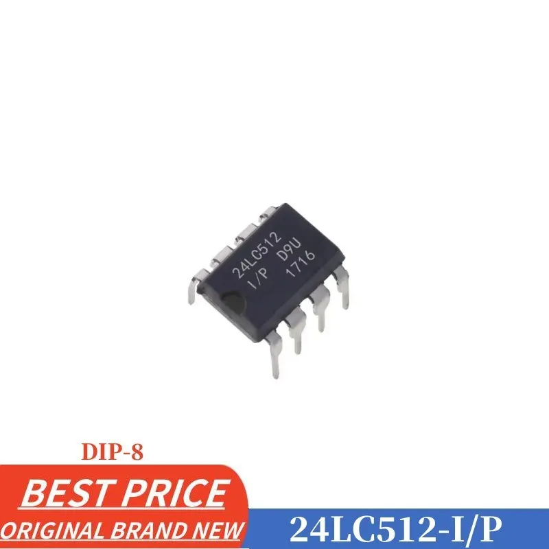 5pcs/lot PIC24LC512-I/P code: 24LC512-I/P DIP 8-pin AEC-Q100 64Kx8bits 400kHz I2C Two-wire Serial EEPROM chip Series BOM Offer