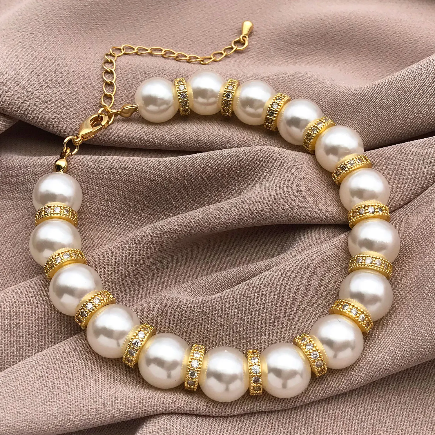 Mix 3pcs 18K Copper Plated Real Golden Thick Silvery White Golden With Zircon Spacer, DIY Jewelry Making Accessories image 6