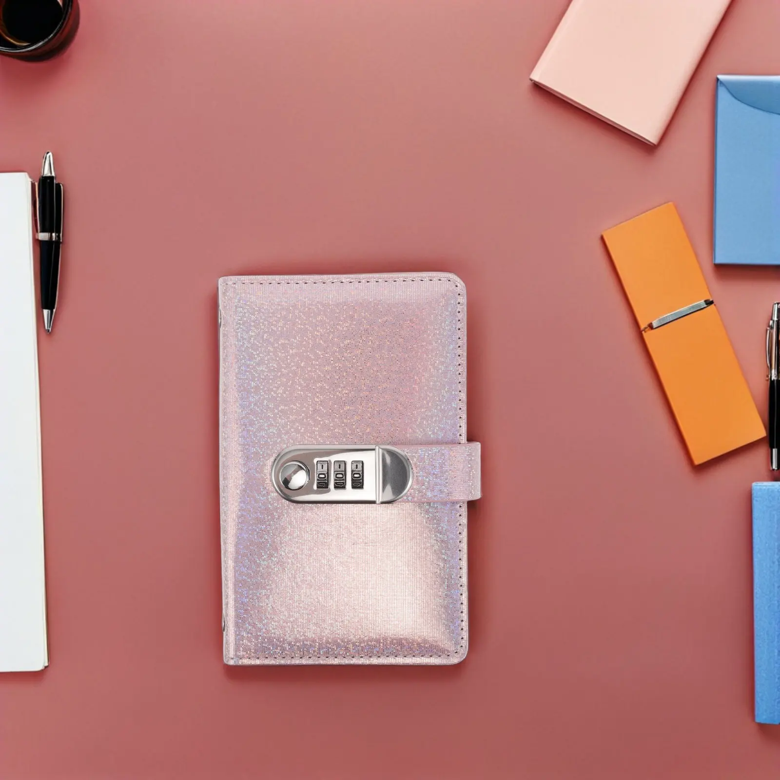 Password Lock Cash Saving Book Sparkling PU Envelope Budget Binder Money Organizer Finance Tracker Savings Challenge view 3