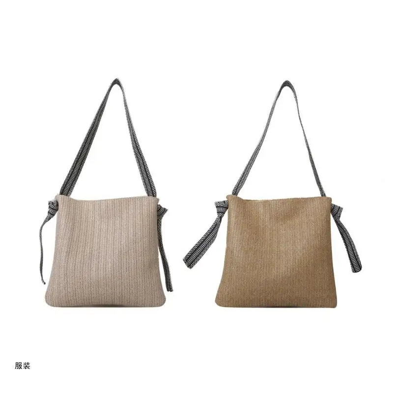 D0UD Fashion Straw Tote Bag Shoulder Bags Handbag for Casual and Formal Occasions