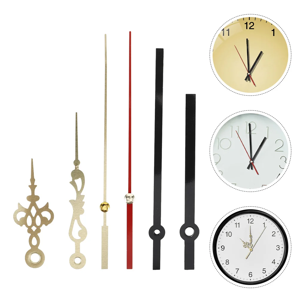 

2 set Black Golden Clock Hands Replacement Set For Wall Clock Repair Hollow Metal Diy Accessories Kit Beginners