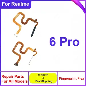 Bilashmart Fingerprint Sensor Flex Cable OPPO Realme 6 Pro Finger Print Home Button Power Flex Key Touch ID Flex Cable Spare Parts