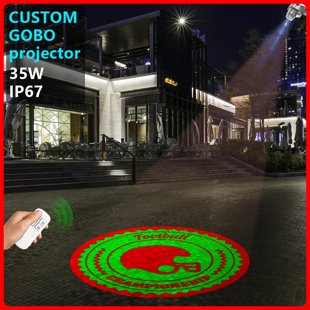 

Custom 35W Silver Led HD Indoor Door Head Outdoor ip67 Waterproof Rotating Advertising Image Projection Lamp Gobo Logo Projector