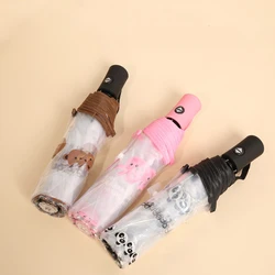 Umbrella Panda Automatic Umbrella Pink Rabbit Brown Bear Transparent Umbrella Unisex High Quality Gift Umbrella BusinessUmbrella