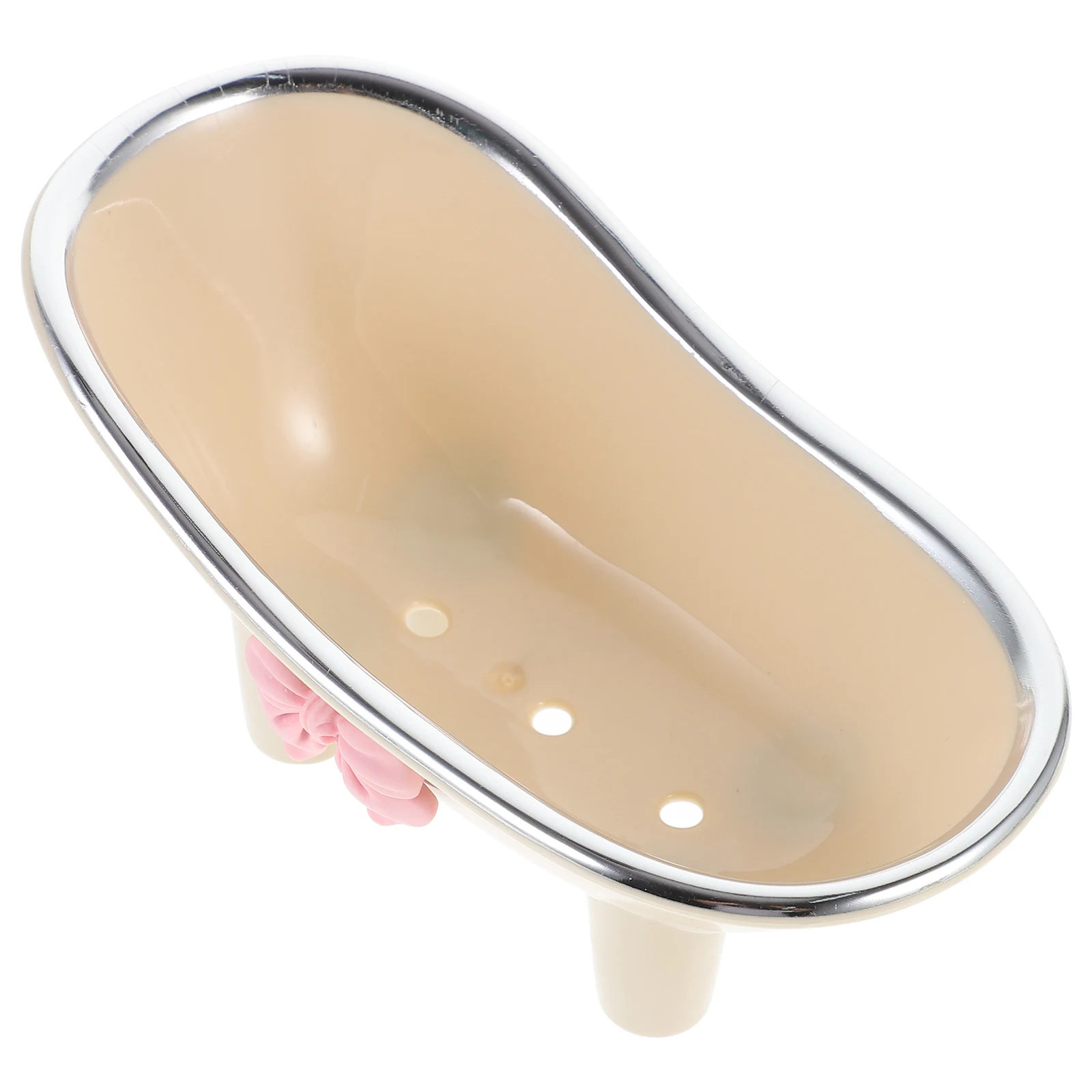 

Bathtub Shaped Soap Dish Abs Lightweight Bathroom Holder Compact Storage Case Non-Metal Portable Soap Container Shower