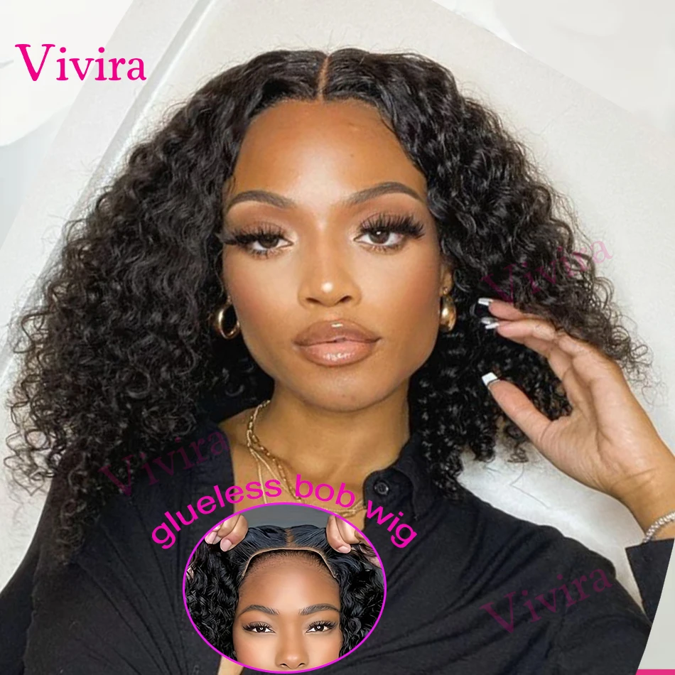 

Deep Wave Glueless Short BOB Wigs Wigs Curly Bob Wig Brazilian 4×4 5X5 HD Closure Wigs summer Pre-Cut Human Hair For Women