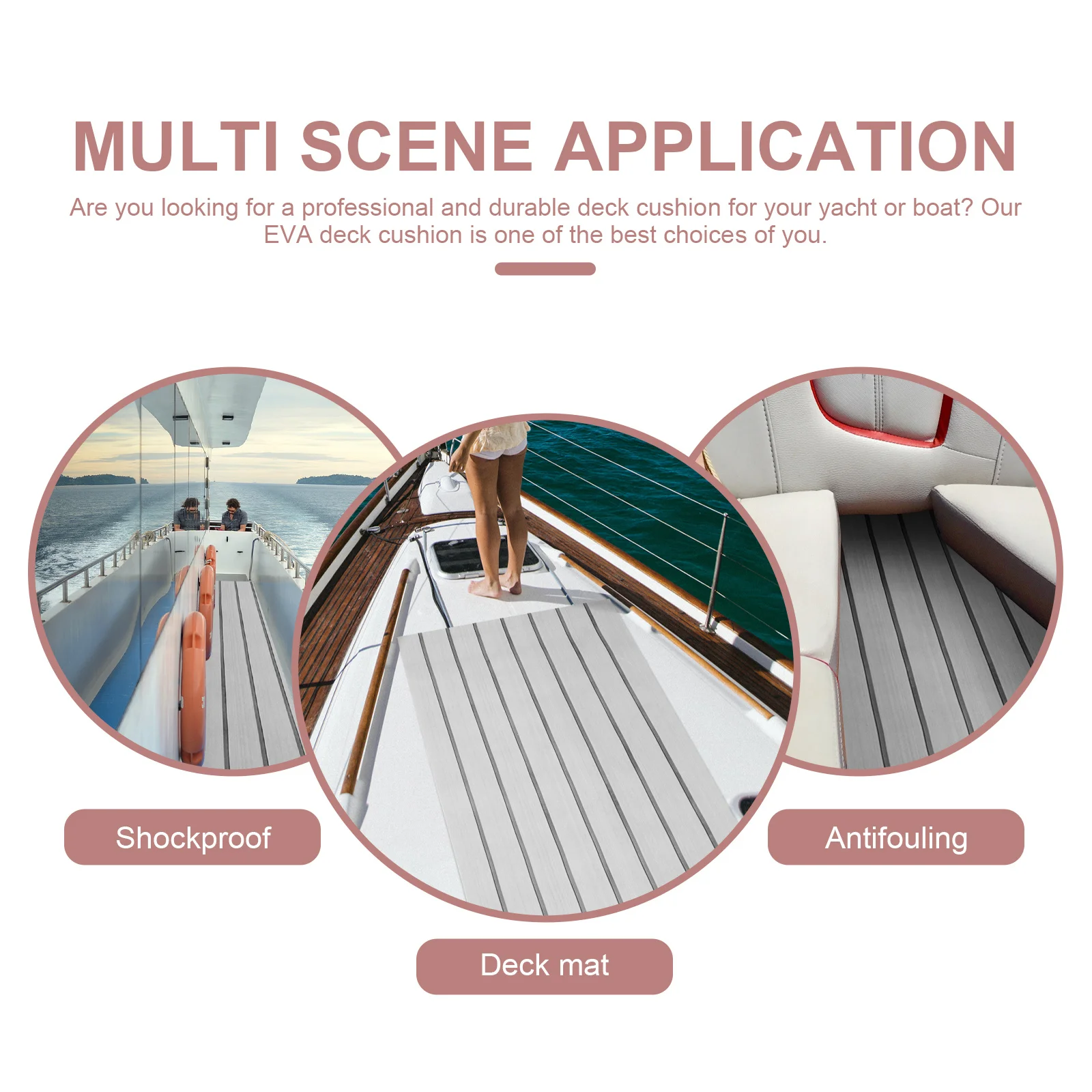 

1 Roll Eva Boat Deck Pad Non-Skid Anti-Slip Self-Adhesive Yacht Floor Mat Comfortable Deck Cushion Boat Flooring