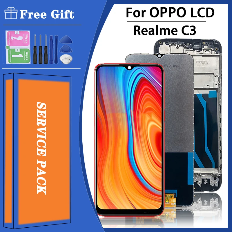 

6.5''Screen For OPPO Realme C3 RMX2027 RMX2021 RMX2020 LCD C 3 Display Touch Screen Digitizer Assembly