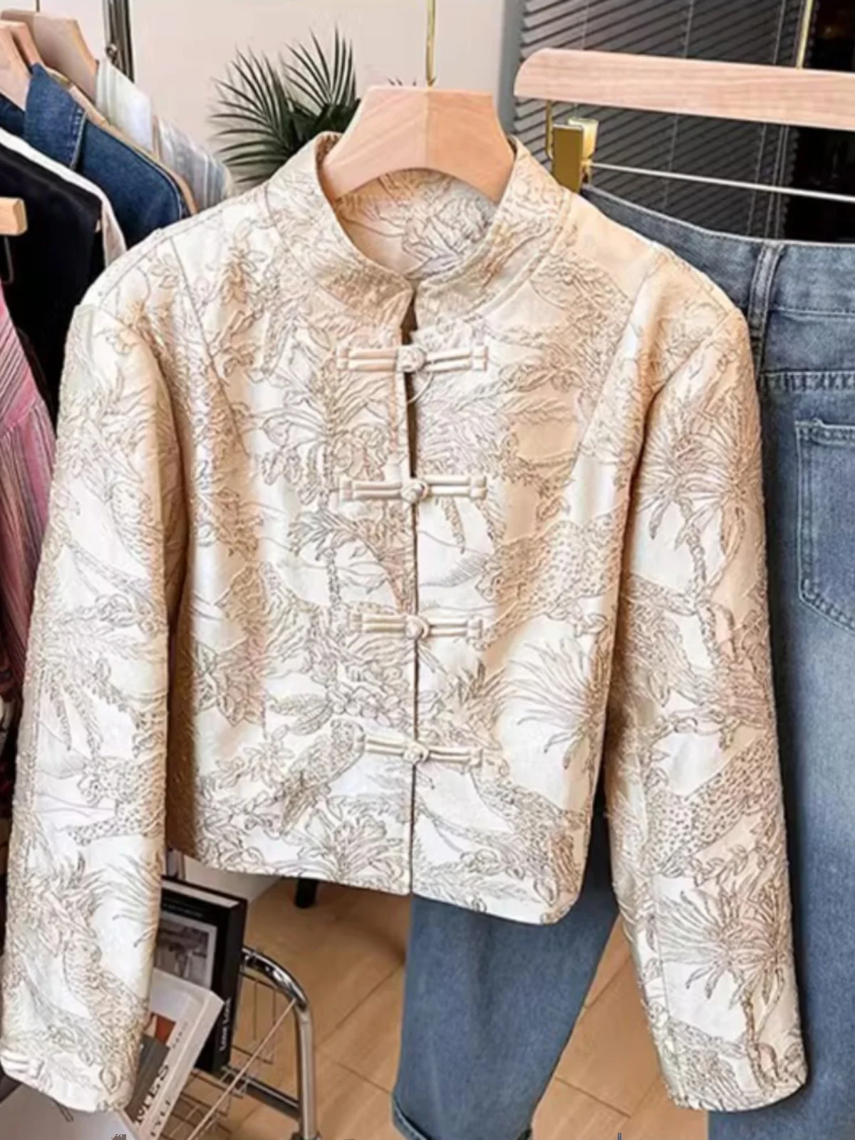 

New Chinese Sle Women's Retro Button ort Coat Spring Summer High End Unique Light National Sle Tang Suit Open Cardigan Top