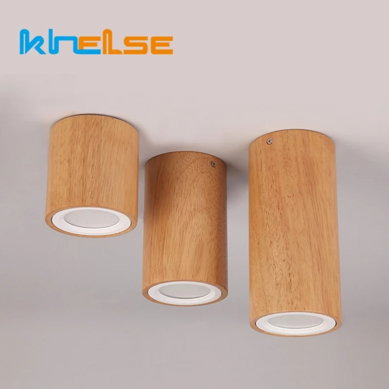 

Solid Wood LED Downlight Surface Mounted Aisle Corridor Nordic Cylinder Ceiling Lamp Living Room Bedroom Indoor Lighting Fixture