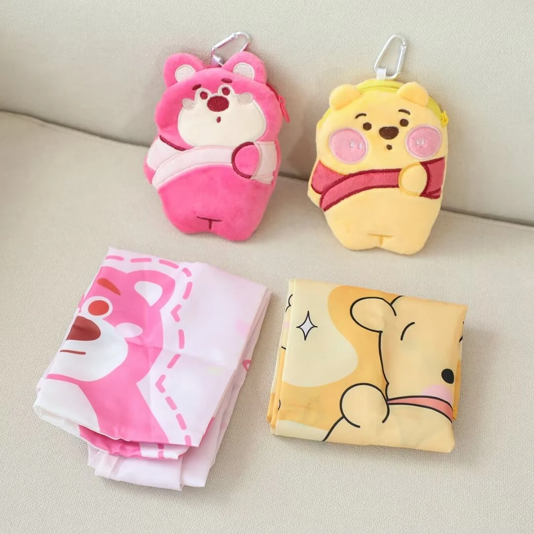 Cute Shopping Bag and Coin Purse Stitch Buzz Lightyear Pooh Bear Lotso Lovely Anime Plush Bag Pendant Bag Girl Child