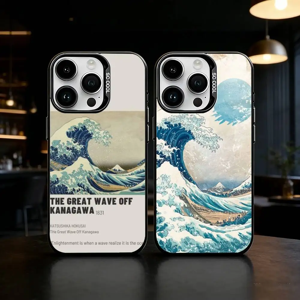 

Great Wave Off K-Kanagawa Phone Case Color Silver Shell For IPhone 17 16 15 14 13 12 11 Pro Max Plus