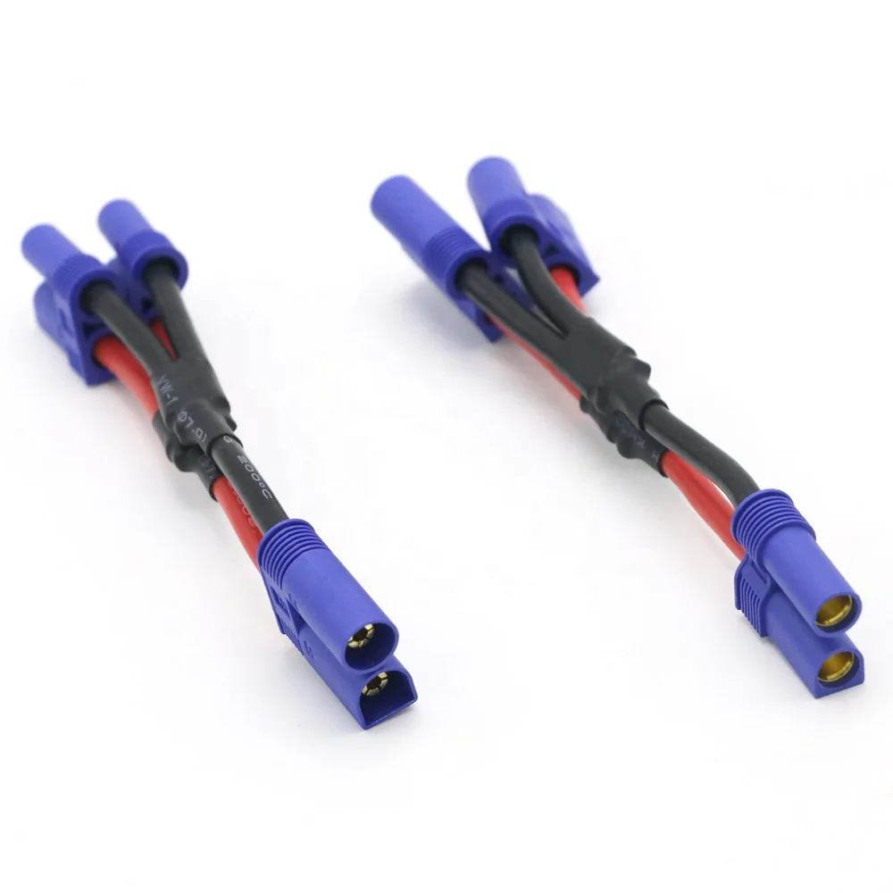 10 PCSEC5 Parallel Batterie Anschluss Kabel Dual Verlängerung Y Splitter Kabelbaum Adapter 12 AWG Kunststoff Draht für RC Drone Lipo Ladung