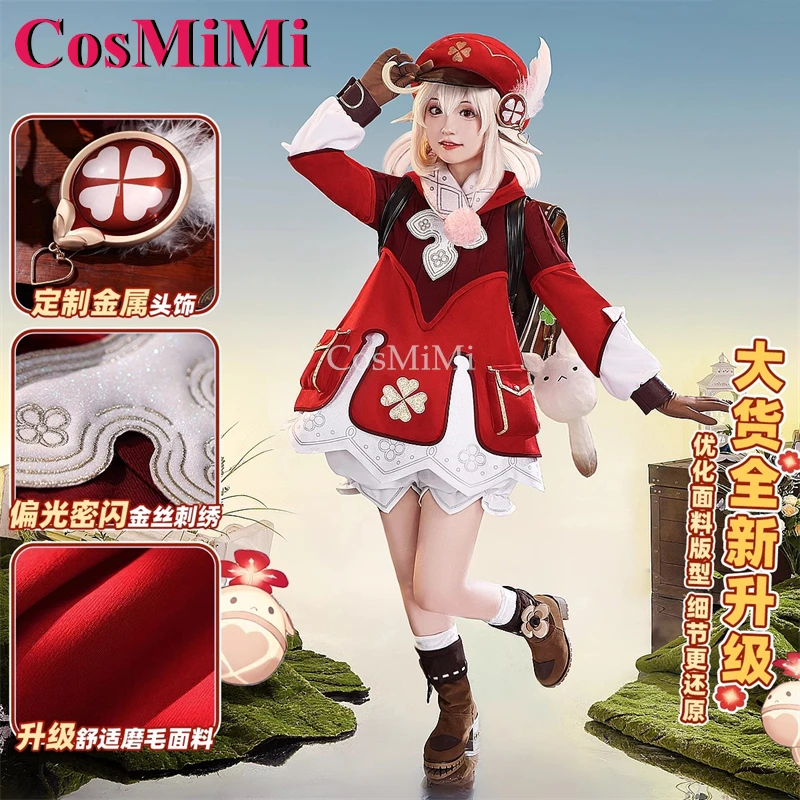 CosMiMi Game Genshin Impact Klee Cosplay Costume Gorgeous Elegant Combat Uniforms Full Set Carnival Party Role Play Clothing S-L