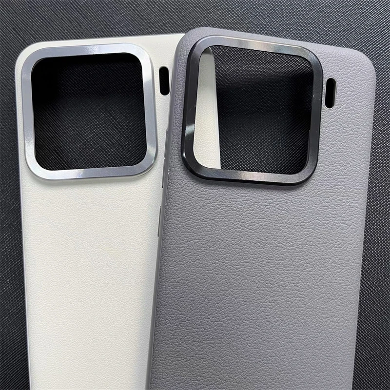 กรณีสําหรับ Xiaomi 15 กรณีหนัง PU ซิลิโคนขอบโทรศัพท์ปกหลังสําหรับ Xiaomi Mi 15 5G หรูหราและเรียบง่ายกันกระแทกกันชน