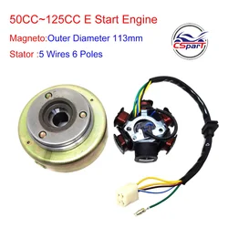 Magneto Flywheel Stator Rotor Kit For E Start 6 Pole 50CC 70CC 90CC 110CC 125CC Lifan ZongShen Loncin Dirt Pit Bike ATV Quad