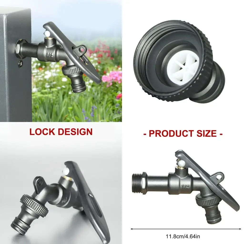 

High Flows Locked Outdoor Faucet Water Tanks Connector Antifreezing Faucet D2RD