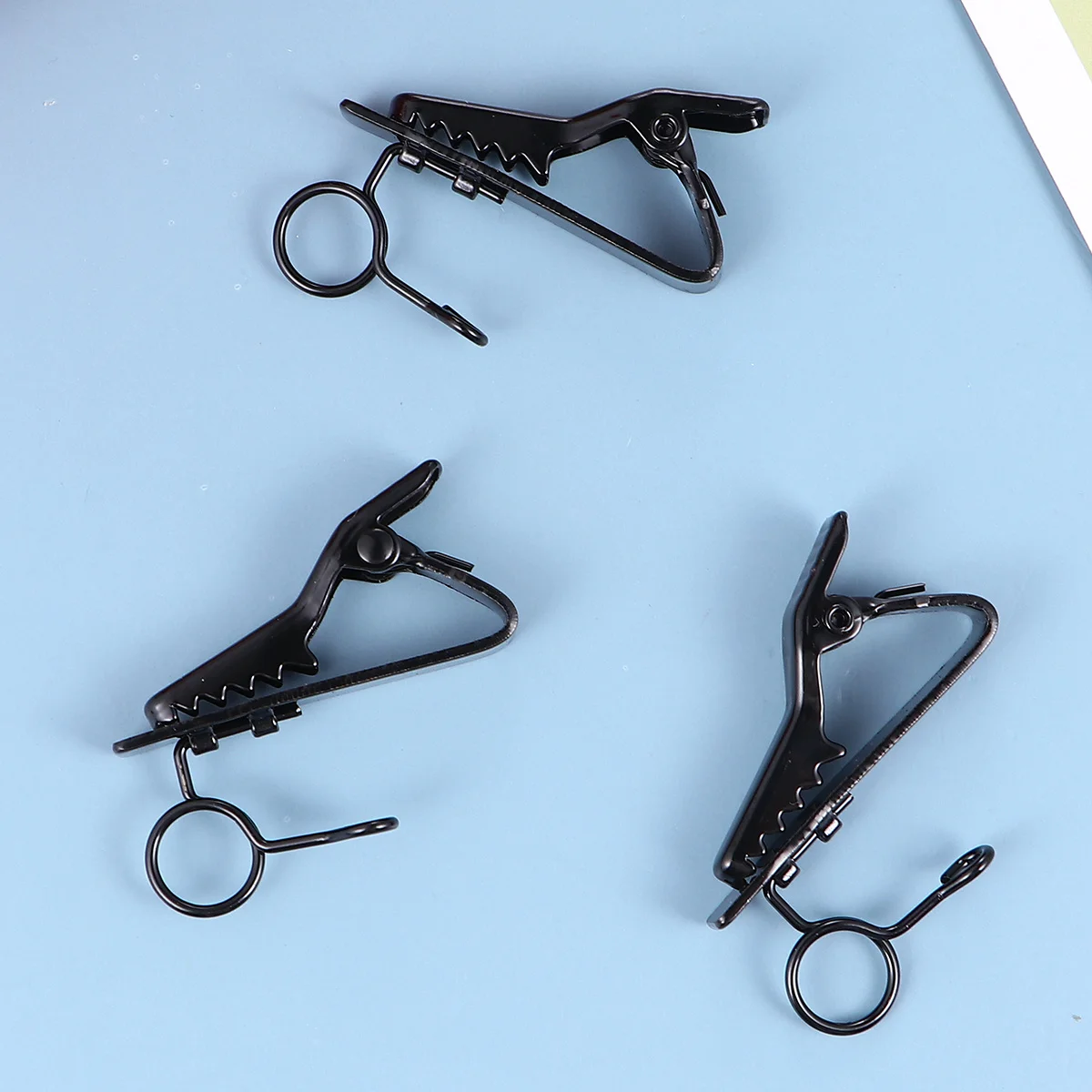 

12Pcs Metal Microphone Clip Universal Lapel Lavalier Mic Clip High Steel Ring for Online Karaoke Voice Recording Black
