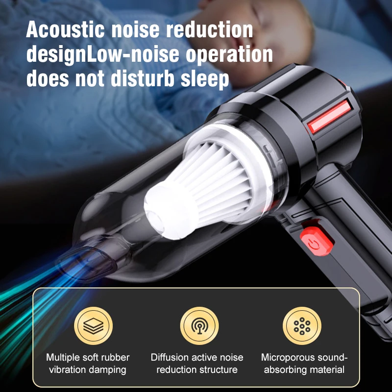 Draagbare Motor Stofzuiger Oplaadbare Automotive Draadloze Auto Thuis Handheld Stofzuiger Dual Gebruik Droge En Natte Reiniging