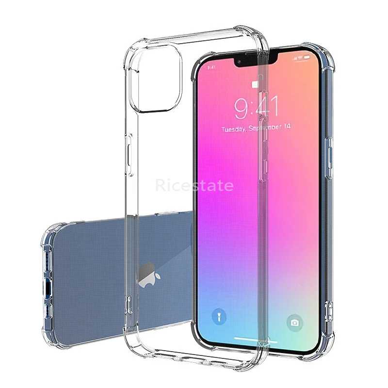 

Прозрачный противоударный защитный чехол для телефона iphone 11, 12, 13, 14, 15 Pro max 13 mini 15 Plus, прозрачный мягкий чехол на заднюю панель