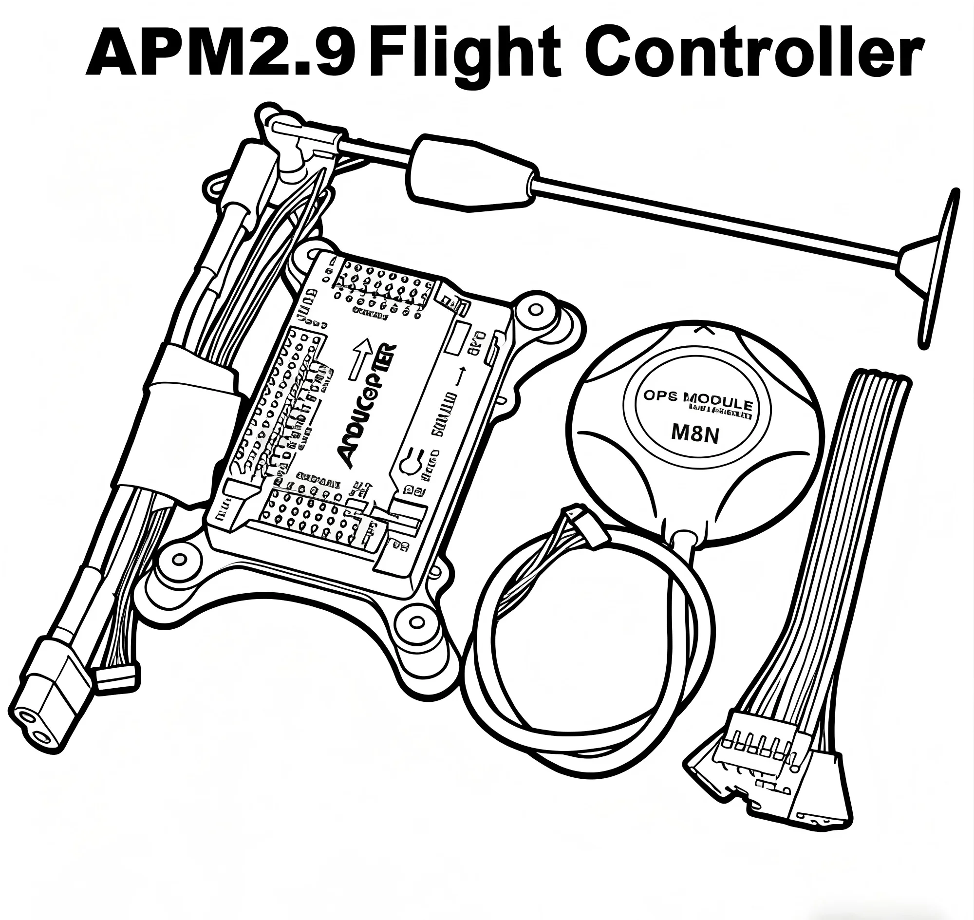 Rctosky APM2.9 /APM2.8 flight controller board Support PPM apm2.6 2.8 upgraded compass for FPV Quadcopter Multicopter Ardupilot