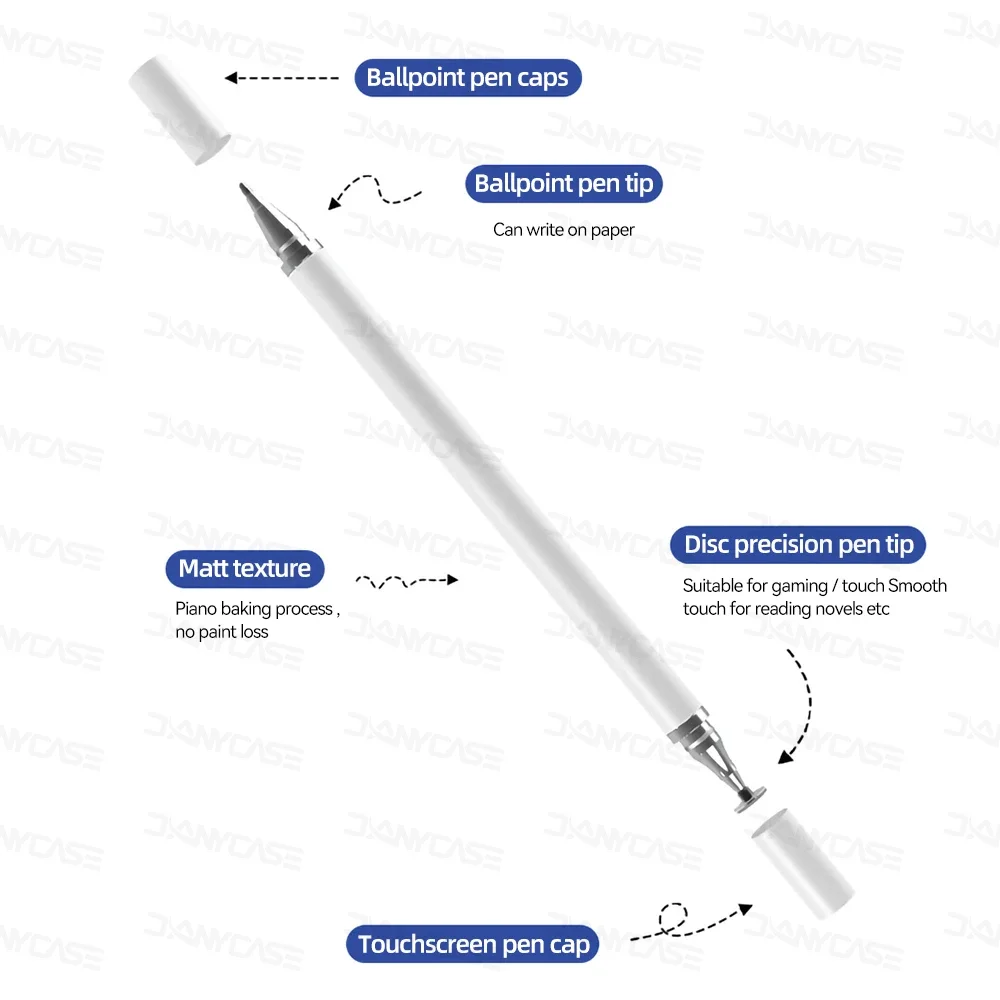 Stylet universel pour écran tactile, pointe de disque haute sensibilité, iPad, Samsung, Xiaomi, tablette, téléphone intelligent, 2 en 1