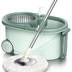 1set Automatic Rotating Mop /3pcs Mop Replacement Head, Clean Microfiber Tow Bucket Lazy Magic Mop Bucket.