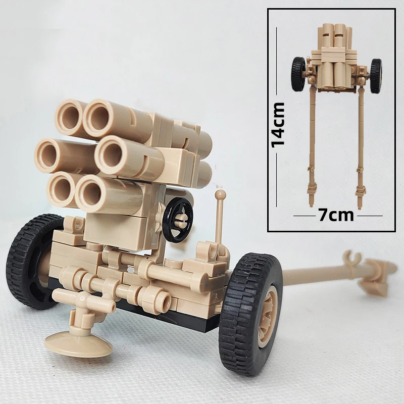 WW2 Military Artillery Cannon Model Building Blocks Germany US Soviet Union Army Soldier Figures Tank Grenade Weapon Bricks Toys