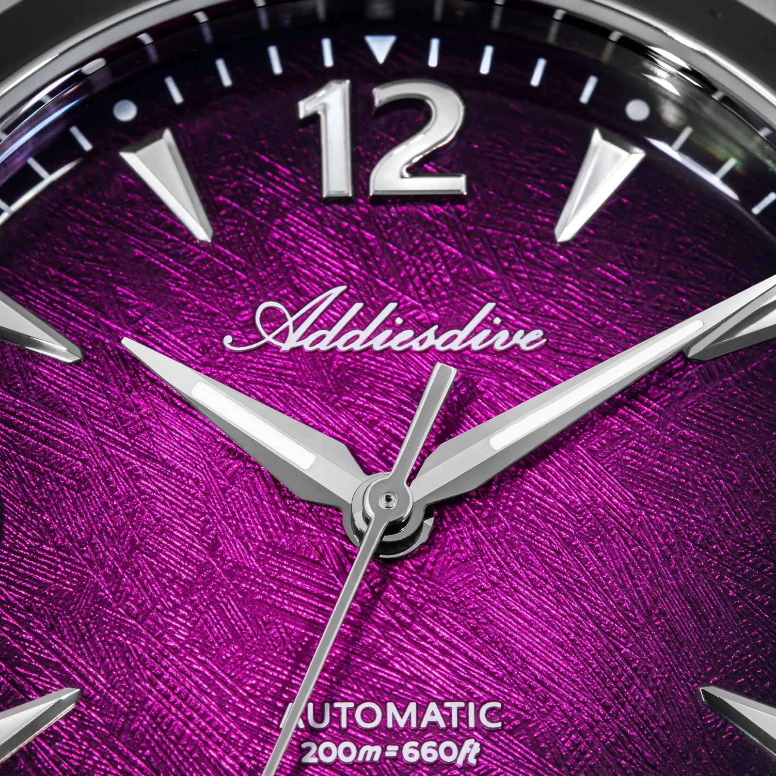 ADDIESDIVE New 39mm Men Watch AD2560 Sapphire 8215 Mechanical Automatic Wristwatch Purple Dive 20Bar Waterproof BGW9 Luminous