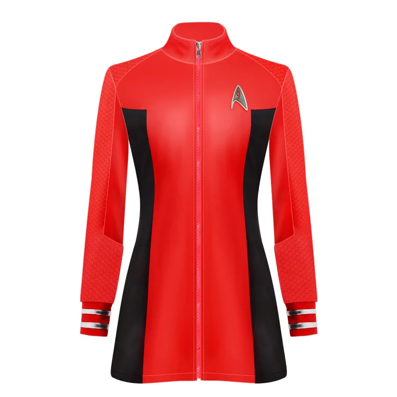 Star Cosplay Trek Duty Uniform TOS Red Yellow Blue Dress Cosplay Costumes Party Halloween For Women Badge Men Top Hot Sale