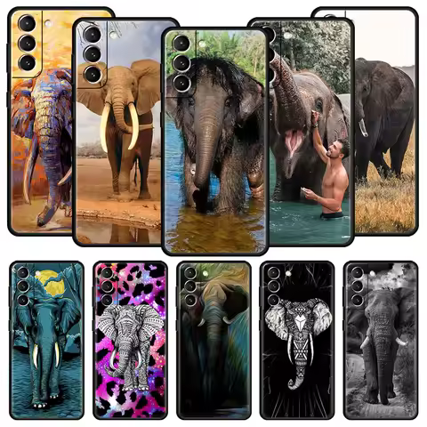 Animal Elephant Creative Phone Case For Samsung Galaxy S24 S23 S22 S20 Ultra S21 FE 5G S10 S9 Plus S10E Soft Silicone Cover